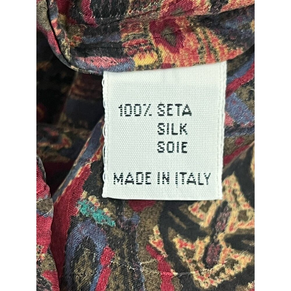 Vintage COOGI Abstract Art Pure Silk Shirt Men's Size XL Long Sleeve Italy - Picture 10 of 11